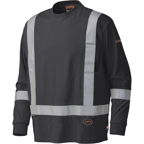 340SFA Chemise de s&eacute;curit&eacute; &agrave; manches longues ignifuge, T-Grand, Noir - Pioneer V2580470-XL