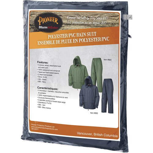 583 Rain Suit, Polyester/PVC, 3X-Large, Green - Pioneer V3040140-3XL