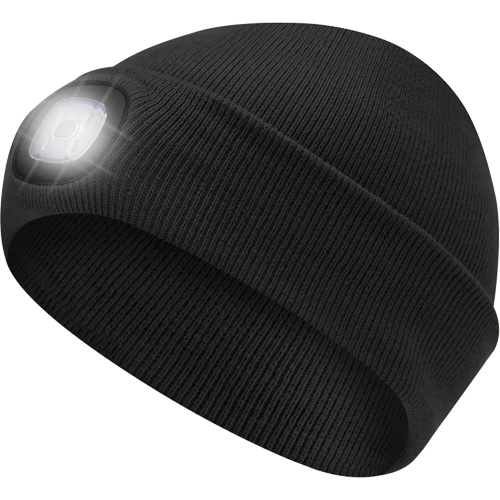 5678 Knit Toque with LED Headlight, Fleece Lining, One Size, Black - Pioneer V4020940-O/S