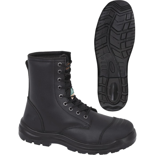 1027 Black 8" Work Boots, Leather, Steel Toe, Size 7 - Pioneer V4610370-7
