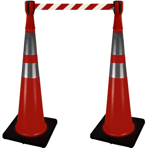 2308 Capuchon pour c&ocirc;ne de signalisation avec ruban de 10' pour barricade - Pioneer V6202010-O/S