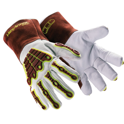 Gants de soudage HeatArmor 5055, Cuir fleur de ch&egrave;vre, Taille Moyen/8 - Hexarmor 5055-M (8)