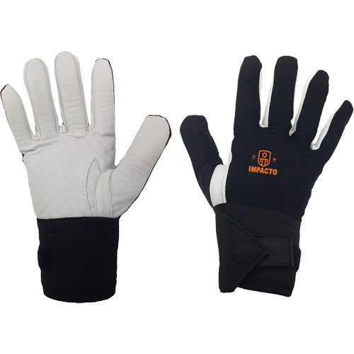 Gant r&eacute;sistant &agrave; limpact pour droitier, 7/Petit, Paume en Cuir fleur, Poignet &eacute;lastique - Impacto 47330110022