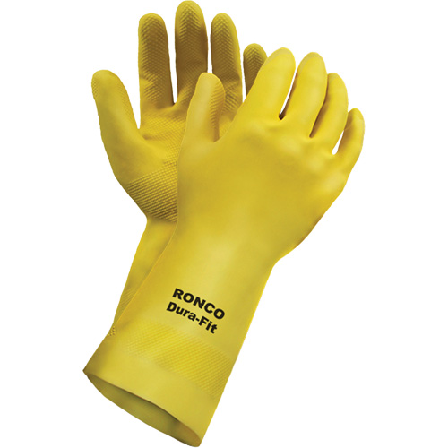 Gants r&eacute;utilisables Dura-Fit , Taille Petit/7, 12" lo, Latex, Doublure en Ouat&eacute;e, 20 mils - Ronco 15-352-07