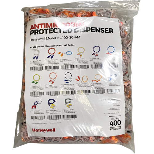 TF-30 Earplugs Refill for HL400 Dispenser, Bulk - Polybag, Corded - PIP Global Safety TFPOD-30-REFILL
