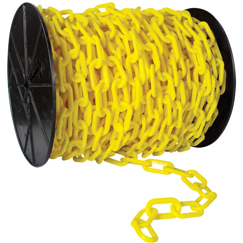 Chaîne de s&eacute;curit&eacute; en plastique robuste, Vert, Maillon de 2", 120' de long - Mr. Chain 51014-P