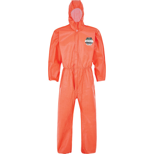 MicroMax&reg; NS Coverall with Elastic Hood, Cuffs, Waist & Ankles, Small, Orange, Microporous - Lakeland EMNO428-SM