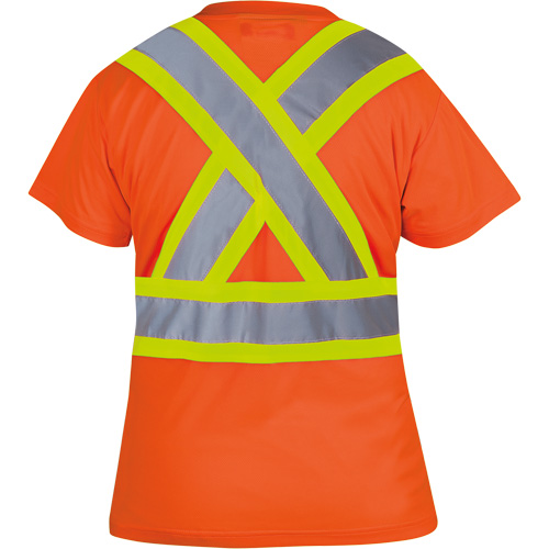 6948 T-shirt de s&eacute;curit&eacute; en il-de-perdrix pour femme, Polyester, Grand, Orange haute visibilit&eacute; - Pioneer V1051850-L