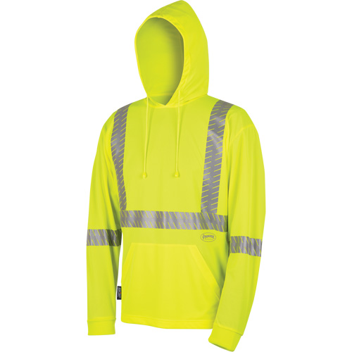 6965 Bird's-Eye Safety Hoodie, 3X-Large, High Visibility Lime-Yellow - Pioneer V1052660-3XL