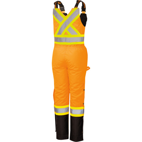 5040BBW Women's High-Visibility Waterproof Safety Overalls, Polyester, Large, Black/High Visibility Orange - Pioneer V1121651-L