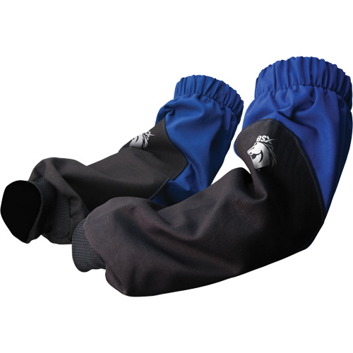 Manchettes en coton ignifuge BSX, 19" lo, Noir/Bleu -  