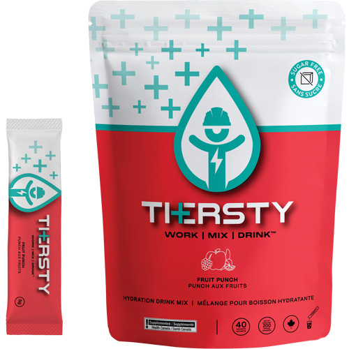 M&eacute;lange de boisson hydratante, Emballage-portion, Punch aux fruits - THERSTY HYDRATION BAG1040-FRP