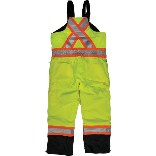 Ripstop Insulated Safety Bib Overall, Polyester, Medium, High Visibility Lime-Yellow - Tough Duck S87611-FLGR-M