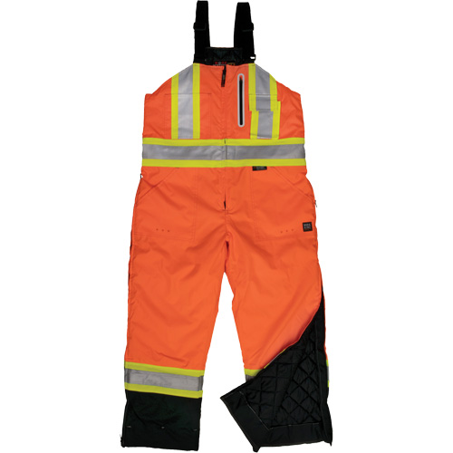 Ripstop Insulated Safety Bib Overall, Polyester, X-Large, High Visibility Orange - Tough Duck S87611-FLOR-XL