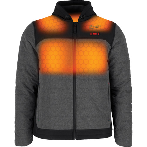 M12 Heated Quietshell Jacket with Battery, Men's, Small, Grey - Milwaukee M102G-21S