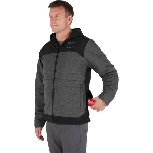 M12 Heated Quietshell Jacket with Battery, Men's, Small, Grey - Milwaukee M102G-21S