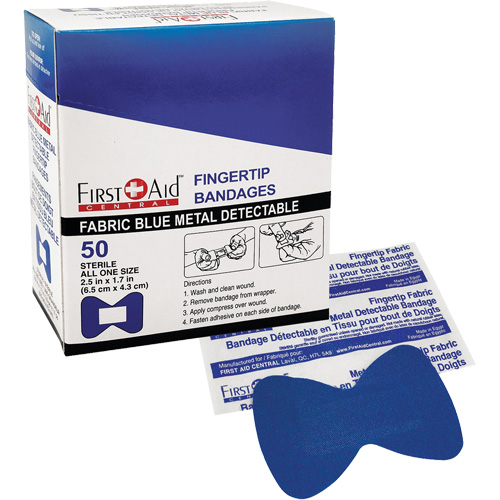 Bandages, Fingertip, Fabric Metal Detectable, Non-Sterile - First Aid Central 500024