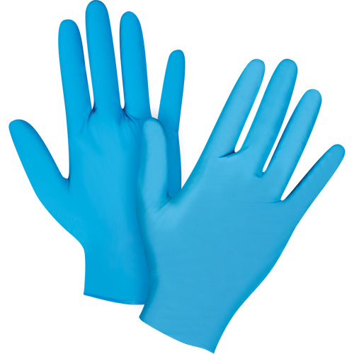 Emballages de gants jetables pour machine distributrice, Grand, Nitrile, 4,5 mils, Sans poudre, Bleu, Classe 2 - Produits de sécurité Zenith 