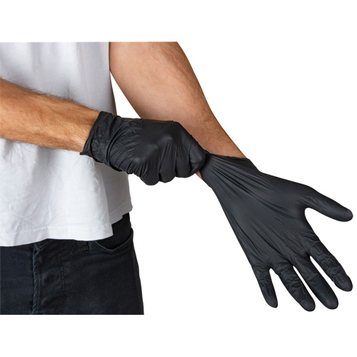 Emballages de gants jetables pour machine distributrice, Petit, Nitrile, 5 mils, Sans poudre, Noir, Classe 2 - Produits de sécurité Zenith 