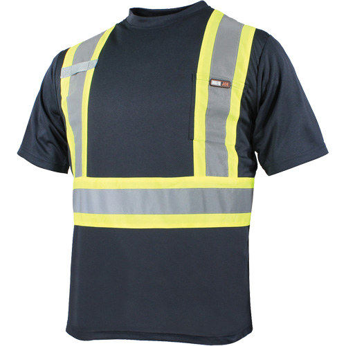 Quick Dry Short Sleeves T-Shirt, Polyester, X-Large, Navy Blue - 10/4-Job 25-400-MN-XL