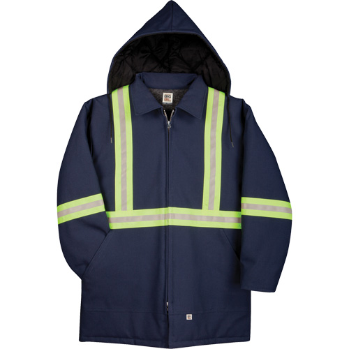 Premium Duck Parka with Reflective Material, Navy Blue, Large - Big Bill 126BF-R-NAY-L
