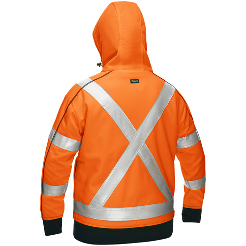 Bisley&reg; X-Back Women's Contoured Full Zip Hooded Sweatshirt with Sherpa Lining, Small, High Visibility Orange - PIP Global Safety PC323W6819X-OR/S