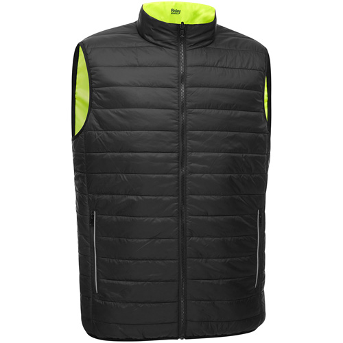 Veste bouffante r&eacute;versible avec X au dos Bisley, Jaune lime haute visibilit&eacute;, 3T-Grand, Polyester - PIP Global Safety PC332M0330X-LY/3XL