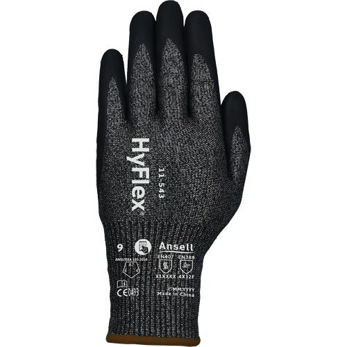 HyFlex&reg; 11-543 Cut Resistant Gloves, 11, 13 Gauge, Nitrile Coated, ASTM ANSI Level A7/EN 388 Level F - Ansell 11543110