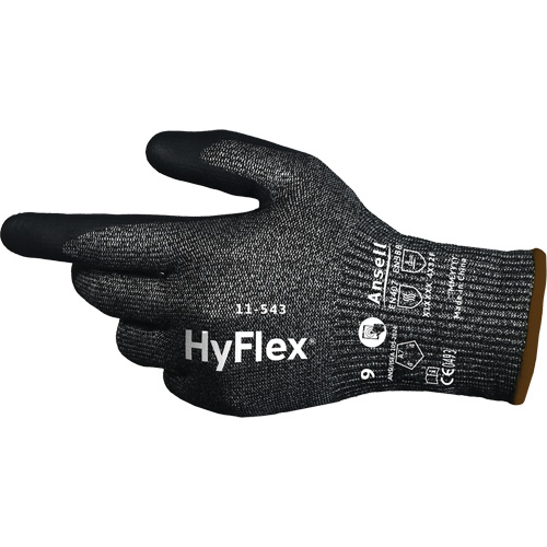 HyFlex&reg; 11-543 Cut Resistant Gloves, 11, 13 Gauge, Nitrile Coated, ASTM ANSI Level A7/EN 388 Level F - Ansell 11543110