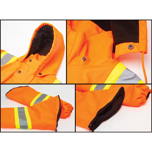 Waterproof 7-in-1 Winter Parka, High Visibility Orange, Large - Zenith Safety Products 