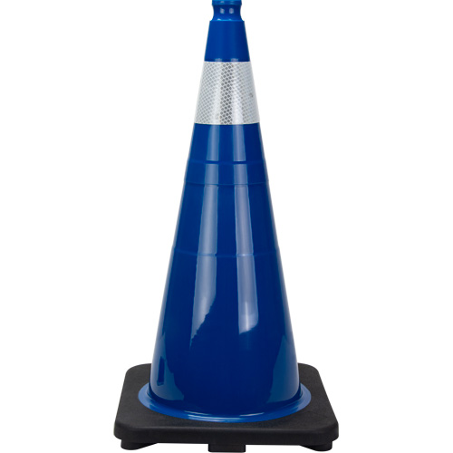 Premium Traffic Cone, 28", Blue, 4" Reflective Collar(s) - Zenith Safety Products 