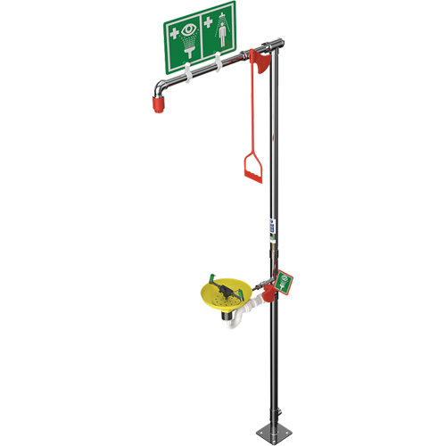 Douche combin&eacute;e avec cuvette ouverte en ABS et entr&eacute;e sup&eacute;rieure, Socle - Hughes 18GS75G