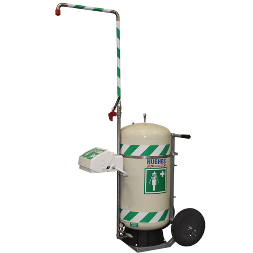Mobile Self-Contained Emergency Safety Shower with Eye & Face Wash, 30 gal. Capacity, Meets None - Hughes 40K45G