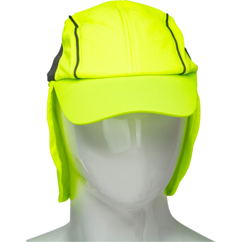 Chapeaux de refroidissement avec voiles pour le cou, Lime haute visibilit&eacute; - Produits de sécurité Zenith 