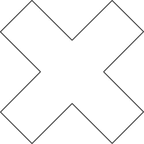 Formes pour le marquage des planchers, Croix, 9,5" lo x 3,5" la, Blanc, Vinyle -  