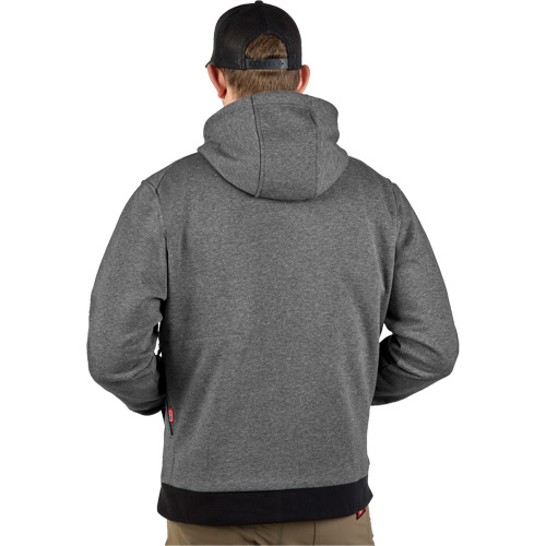 M12 Heated Hoodie with Battery, Men's, X-Large, Grey, Poly-Cotton - Milwaukee M200G-21XL