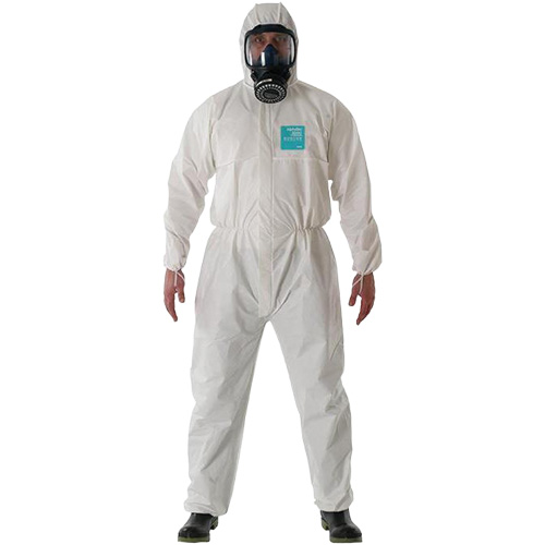 AlphaTec&reg; 2000 Standard Bound Non-Woven Coveralls, Medium, Green/White, Microporous/Polyethylene Laminate - Ansell WH20-B-92-111-03
