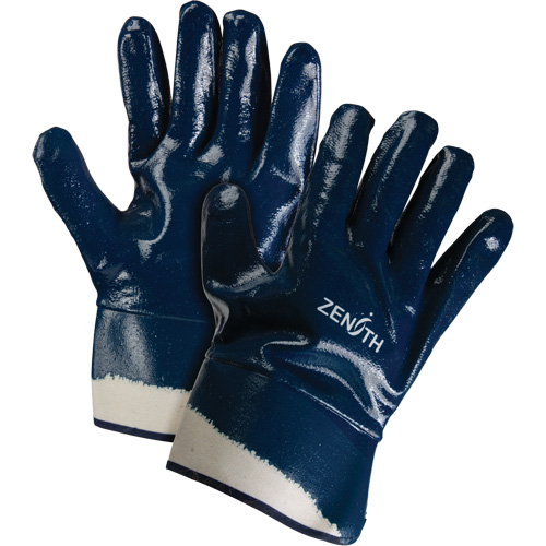 Gants &agrave; poignet de s&eacute;curit&eacute; de poids lourd, 10/T-Grand, Rev&ecirc;tement Nitrile, Enveloppe en Coton - Produits de sécurité Zenith 