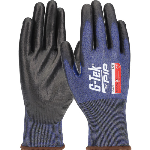 Gants en tricot mixte sans couture G-Tek Paradox, Grand, Calibre 21, Rev&ecirc;tement Bipolym&egrave;re, ASTM ANSI niveau A6 - PIP Global Safety 16-861/L