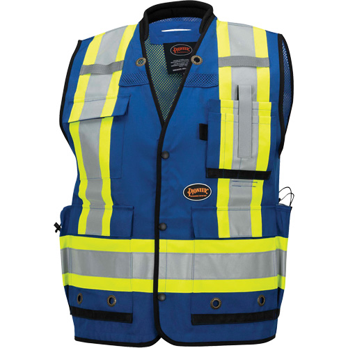 6681 High-Visibility Antimicrobial Mesh-Back Surveyor Vest, Royal Blue, Small, Polyester - Pioneer V1012080-S