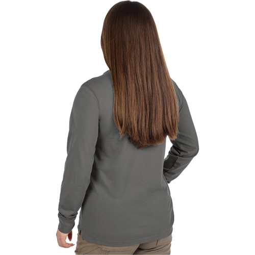 GRIDIRON Long Sleeve Pocket T-Shirt, Women's, Small, Grey - Milwaukee F551G-S