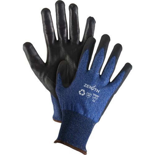 Eco-Friendly Stretch Cut-Resistant Gloves, 7, 18 Gauge, Polyurethane Coated, ASTM ANSI Level A5 - Zenith Safety Products 