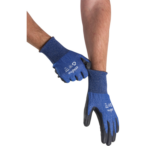 Eco-Friendly Stretch Cut-Resistant Gloves, 7, 18 Gauge, Polyurethane Coated, ASTM ANSI Level A5 - Zenith Safety Products 