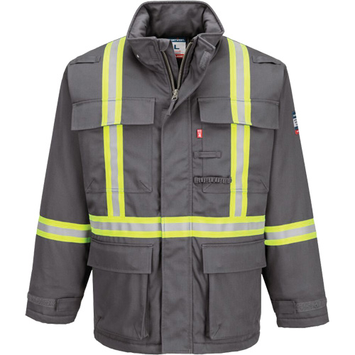 Bizflame&reg; 88/12 Insulated Winter Parka, Grey, 6X-Large (Tall) - IFR Workwear FR612GRT6XL