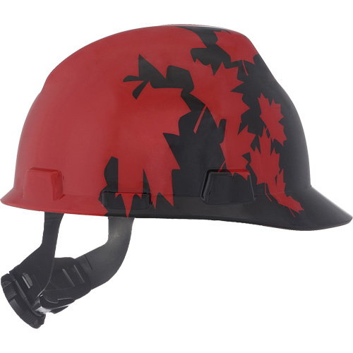 Casque sp&eacute;cialis&eacute; V-Gard, Suspension Rochet, Noir/Rouge - MSA 10082233