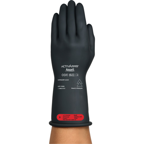 Gants &eacute;lectriques isol&eacute;s ultra l&eacute;gers ActivArmr RIG R011BUL, ASTM classe 0, Taille 7, 11" lo - Ansell RIG011BUL070