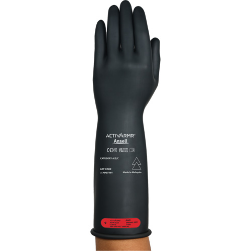 ActivArmr&reg; RIG R014BUL Ultra-Lightweight Electrical Insulated Gloves, ASTM Class 0, Size 8, 14" L - Ansell RIG014BUL080