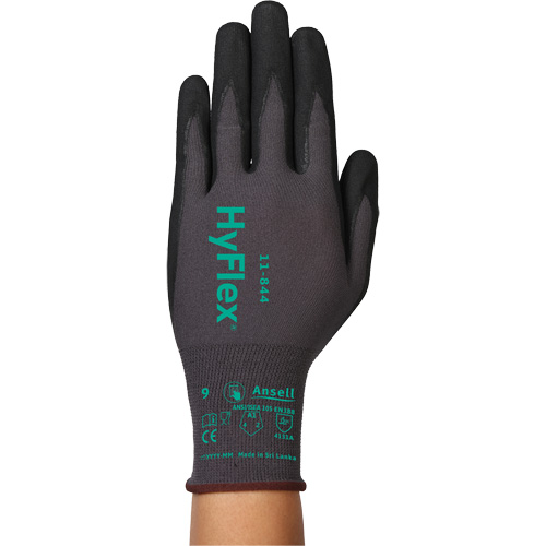 HyFlex&reg; 11-844 Gloves, 8/Medium, 15 Gauge, Foam Nitrile Coated, ASTM ANSI Level A1/EN 388 Level 1/EN 388 Level A - Ansell 11844080
