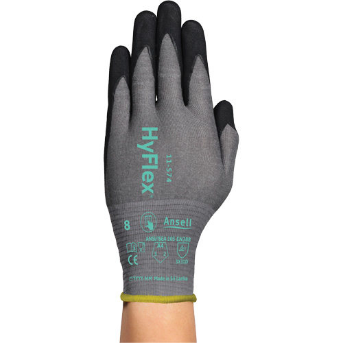 HyFlex&reg; 11-574 Cut-Resistant Gloves, 11/2X-Large, 21 Gauge, Foam Nitrile Coated, ASTM ANSI Level A4/EN 388 Level D - Ansell 11574110