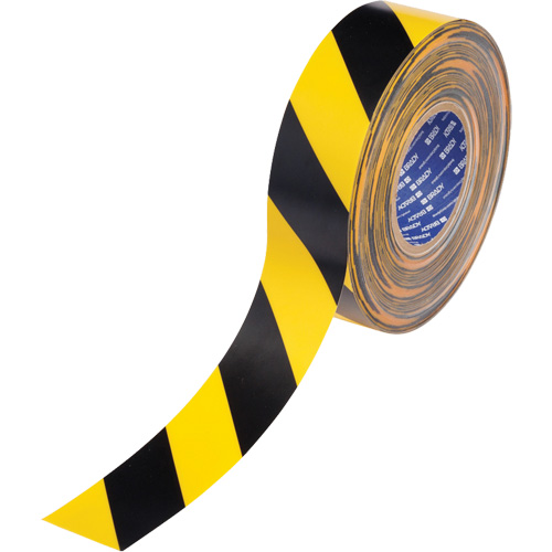 ToughStripe&reg; Max Floor Marking Tape, 2" x 100', Polyester, Black and Yellow - Brady 177017
